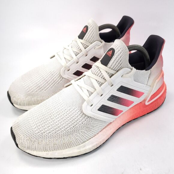 Adidas Ultraboost 2020 Athletic Running Shoe Mens Size 8 EG5177 White Red Black - Picture 1 of 9